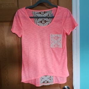 Charlotte Russe neon coral t shirt